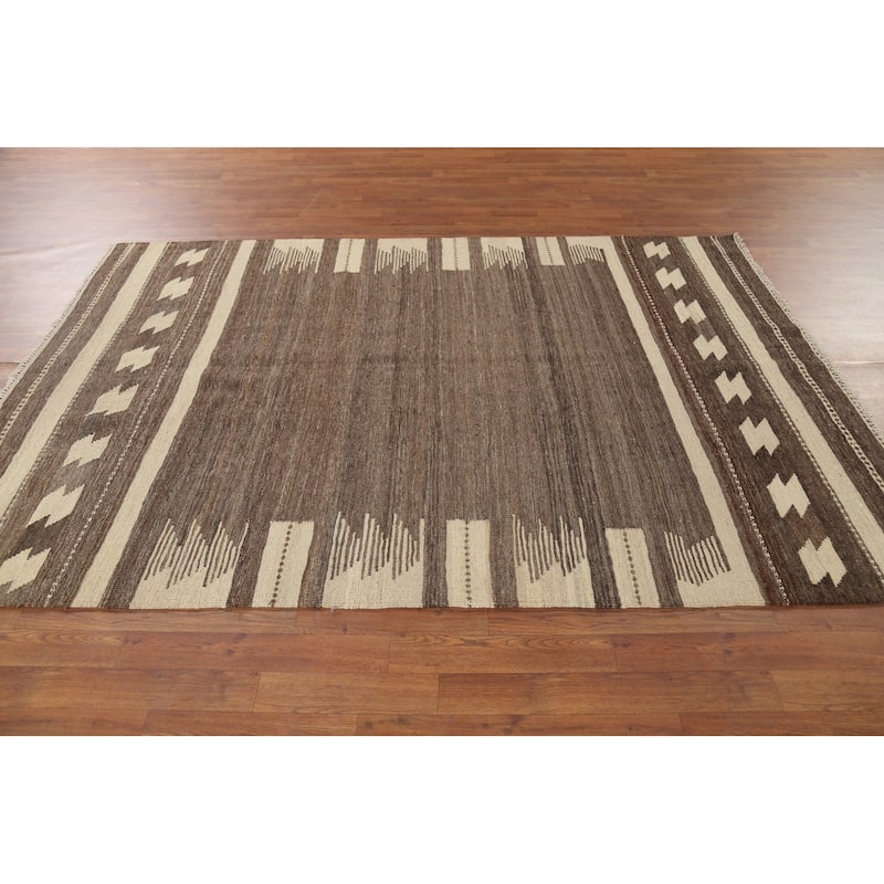 Nomadic Flat Weave Kilim Persian Area Rug Hand-Knotted Wool Carpet - 5'5"x 8'1"