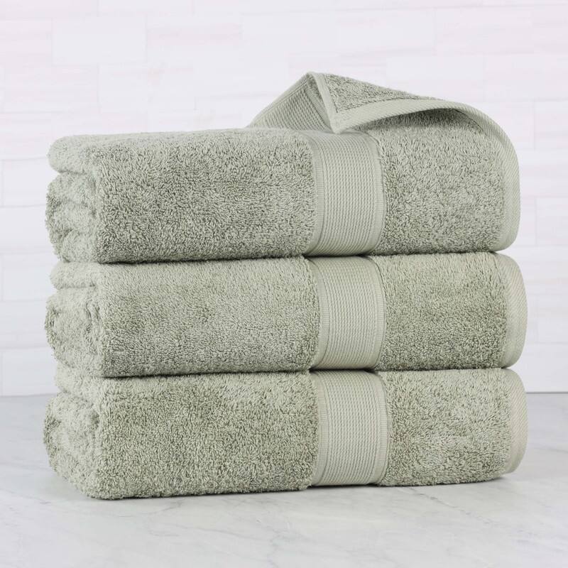 Superior Oregon Organic Cotton Solid Bath Towel, Set of 3 - Sage