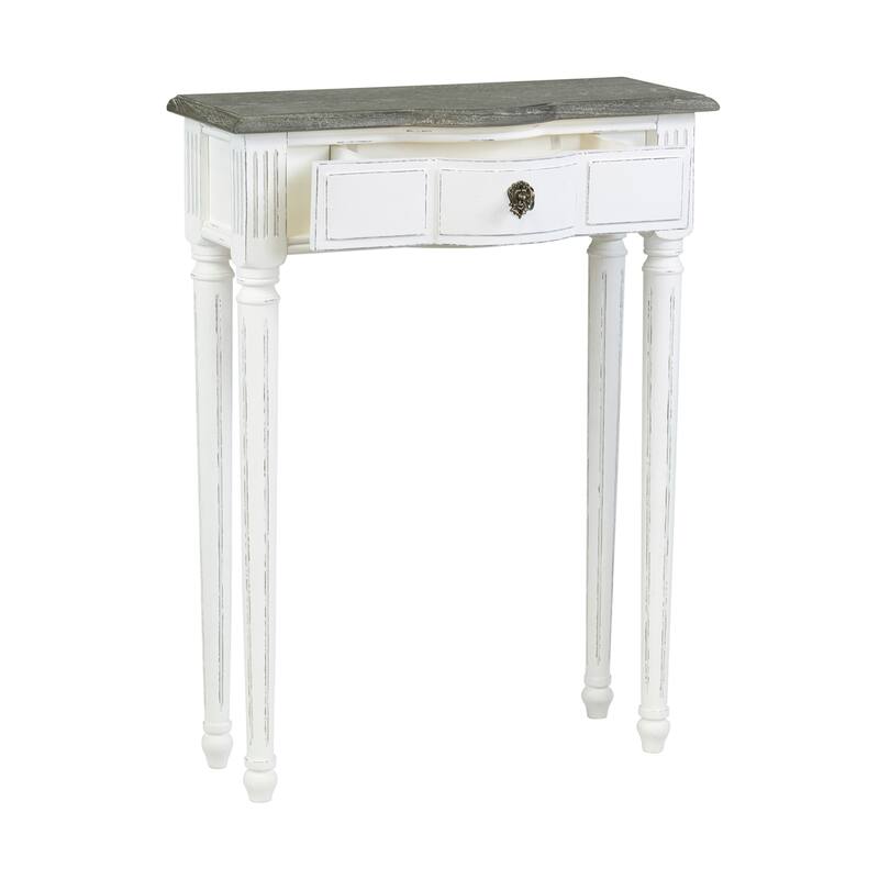Painted Wood Console End Table With Natural Top by East at Main