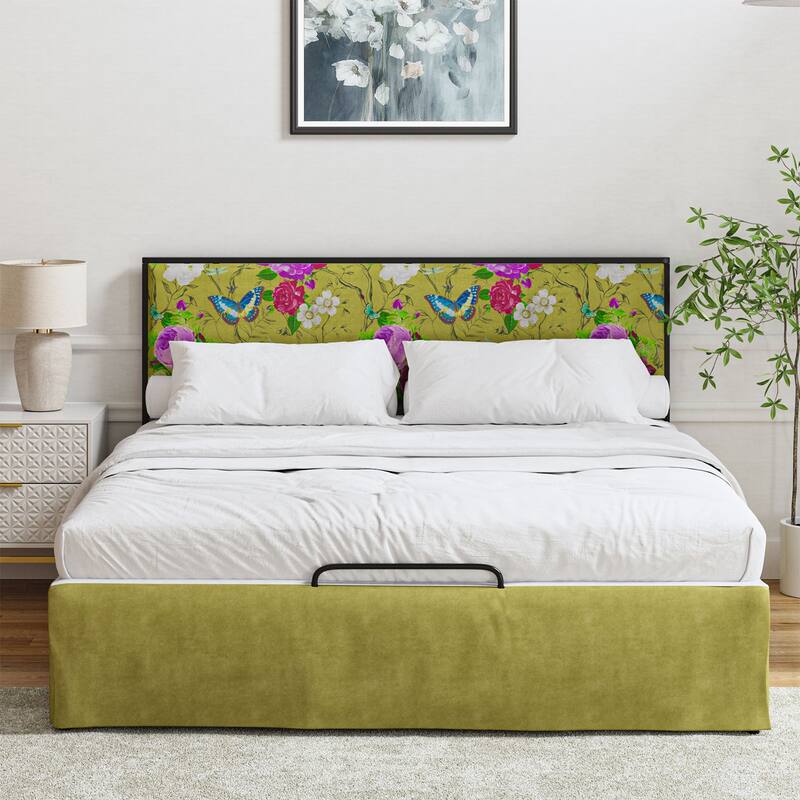 Oliver Modern Washable Slipcover Bed Upholstered Metal by HULALA HOME