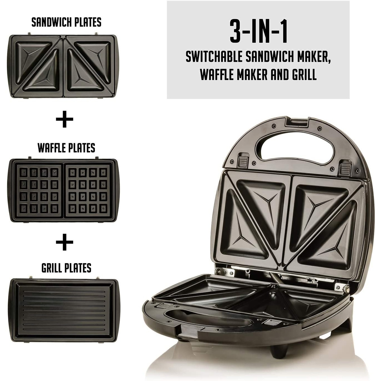 Ovente Compact Waffle Maker 13.25-Inch, Black