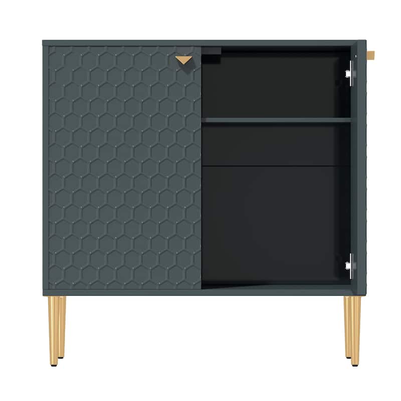 2 Door Sideboard Locker Media Storage Accent Cabinet