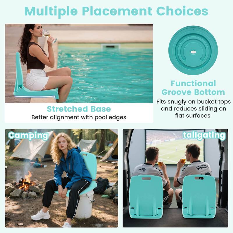 Costway Poolside Chair for Edge of Pool with Back Support & Handles - See Details