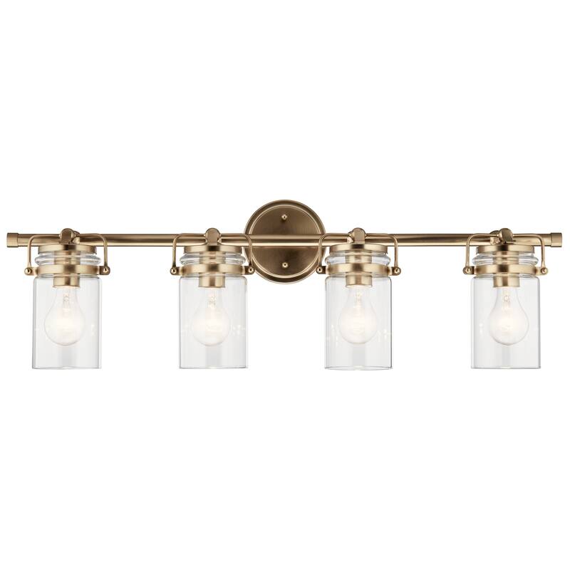 Kichler Lighting Brinley 32.5 in. 4-Light Champagne Bronze Vanity Light with Clear Glass Shade