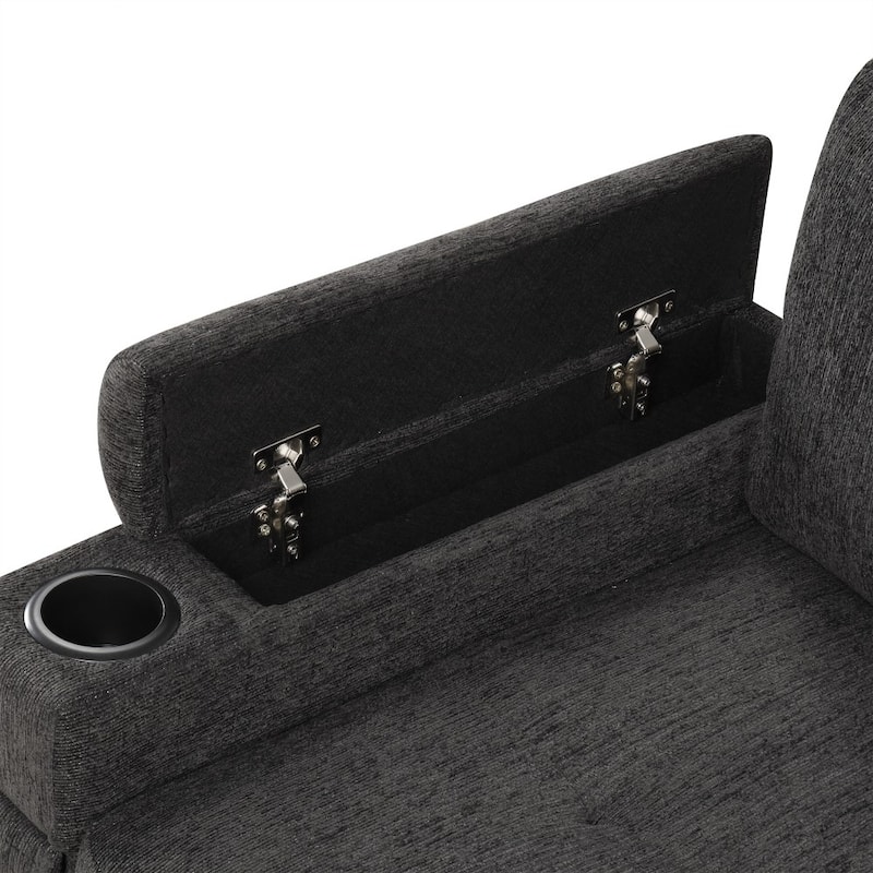 83.5" Modern Convertible L-shaped Sectional Sofa Couch with Two Cup Holders and USB Ports