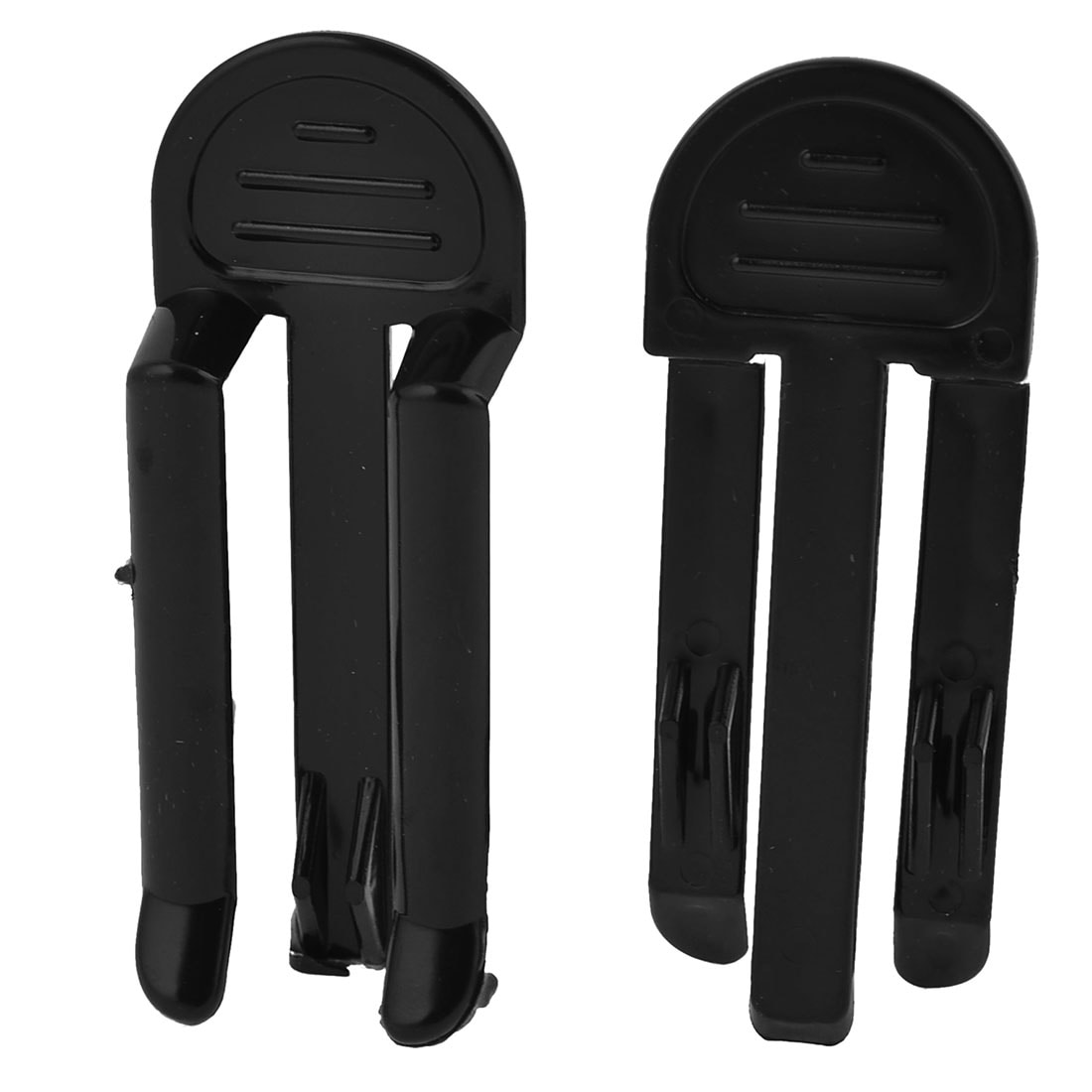 2 pcs Home Office Plastic Ashcan Garbage Basket Bags Holder Clip Clamp -  Black - 3.3 x 1.3(L*W)