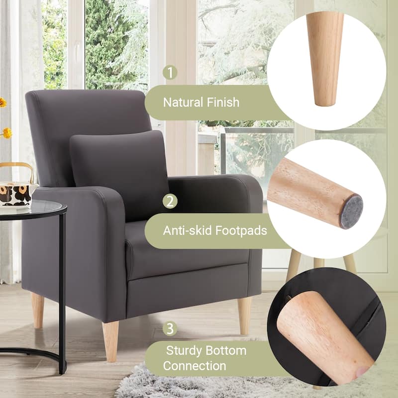 Fabric/Leather Modern Accent Chairs with Lounge Seat