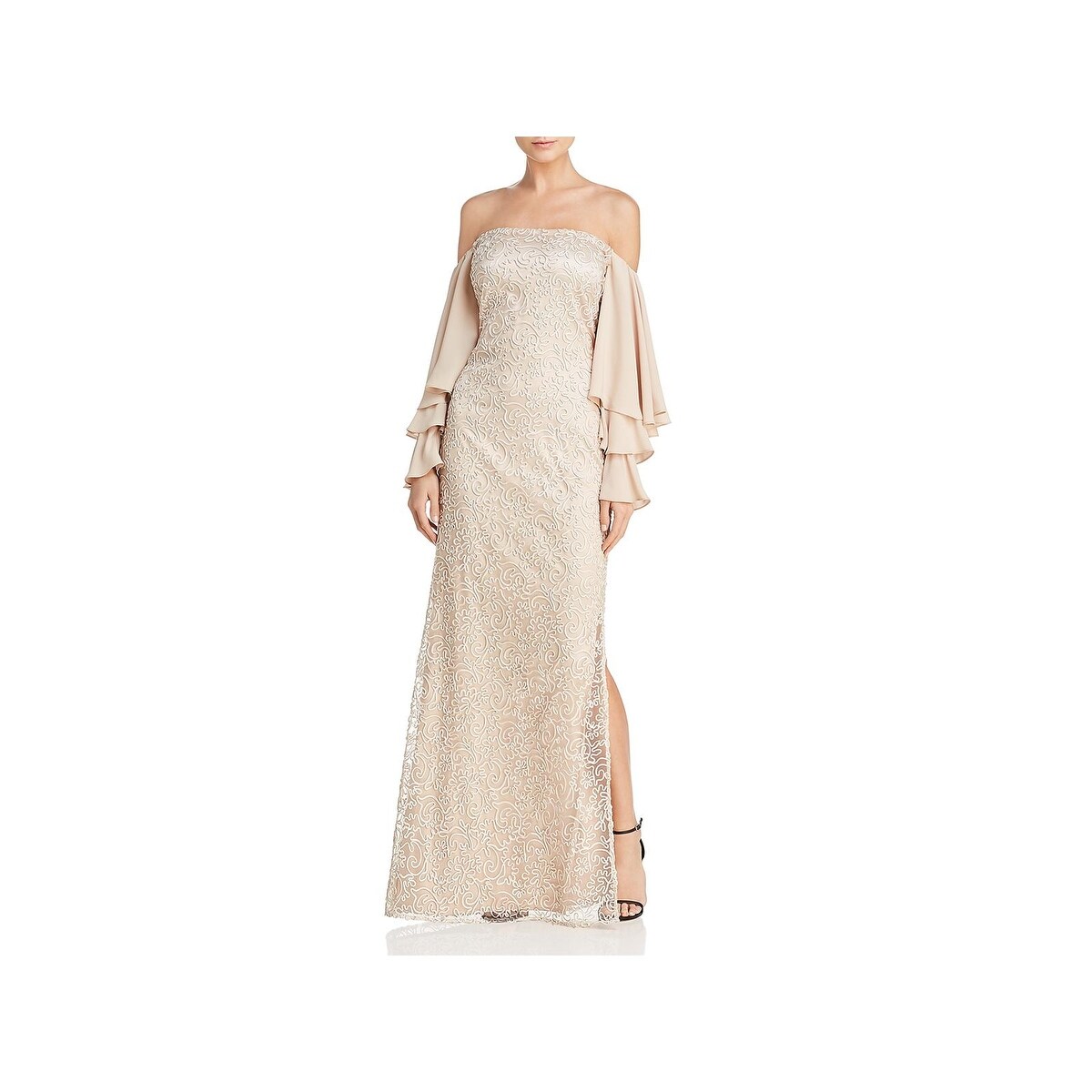 beige semi formal dress