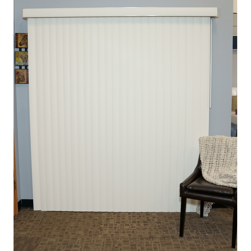 White Cordless Vertical PVC Blind Window Door Shade Room Darkening 66 x 84 Inch 