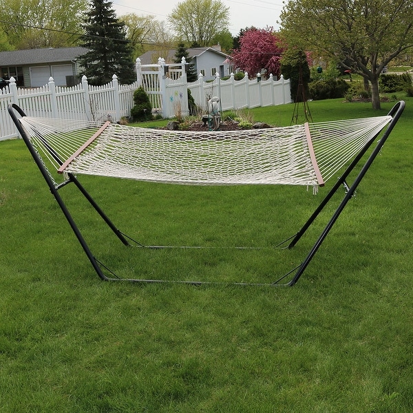 Sunnydaze Rope Hammock with Spreader Bars Universal Stand 450 lb. Capacity Bed Bath Beyond 11765015