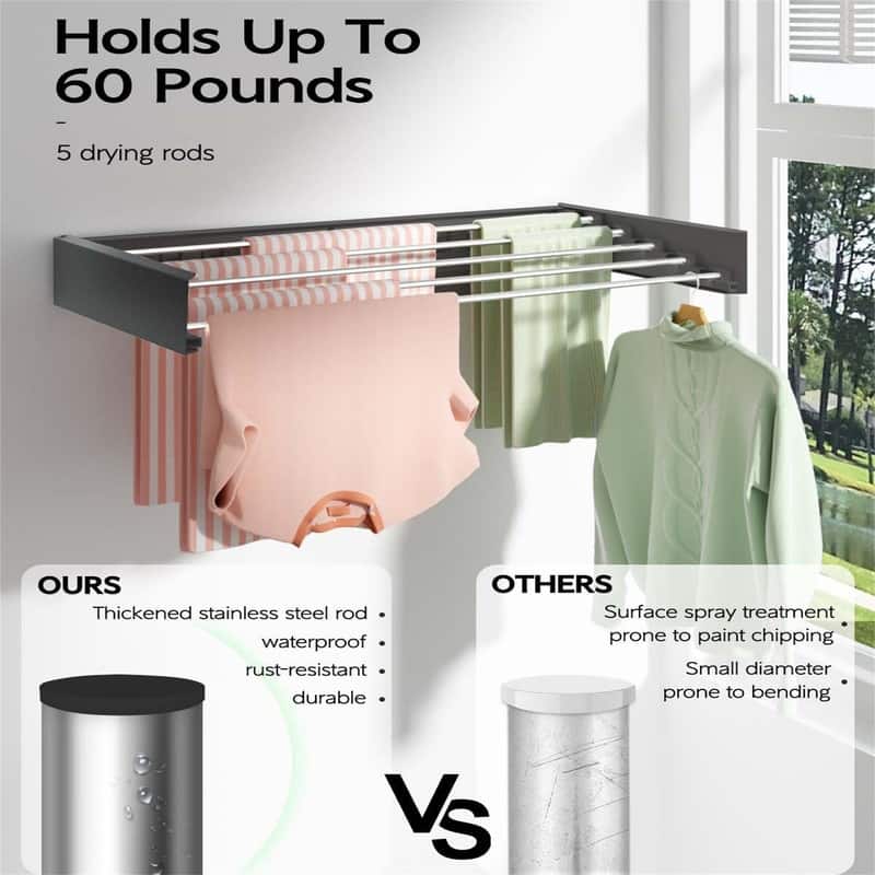 Wall Mounted Clothes Drying Rack