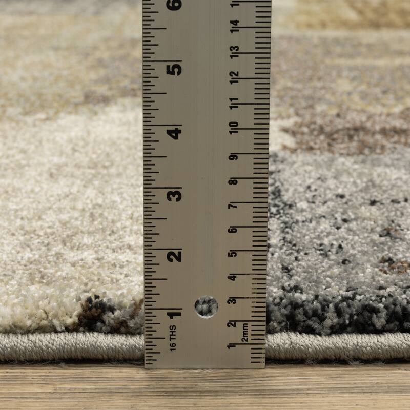 ROW Gemma Modern Layerd Block Green/Brown Area Rug