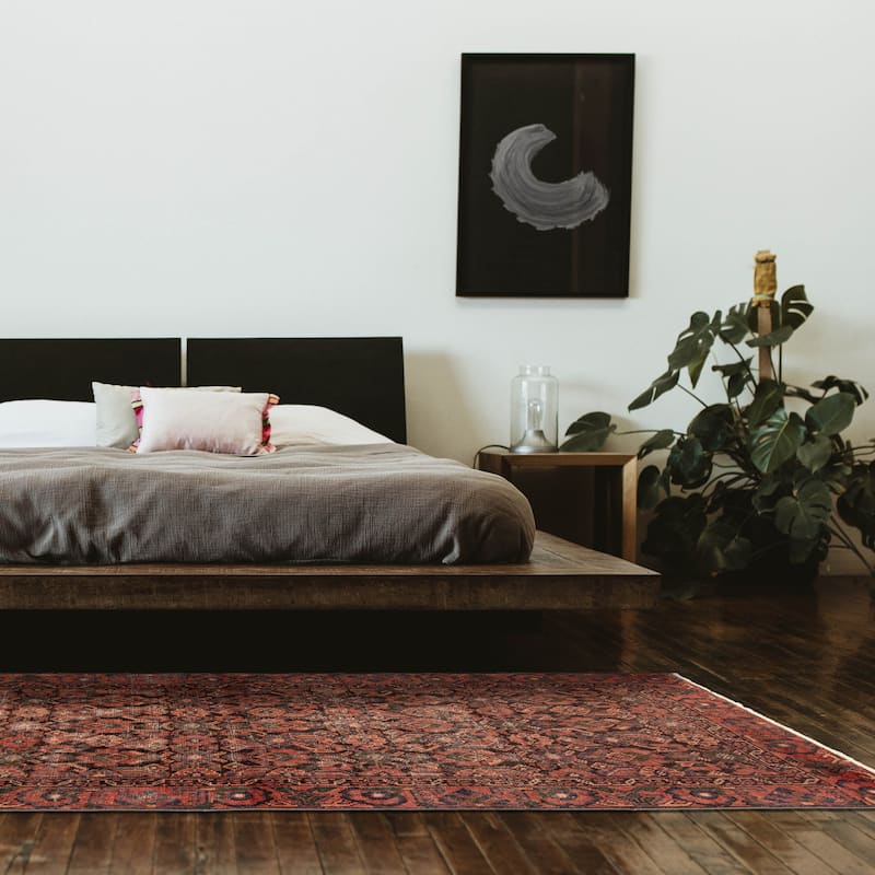 ECARPETGALLERY Hand-knotted Antalya Vintage Dark Red Wool Rug - 3'10 x 7'1