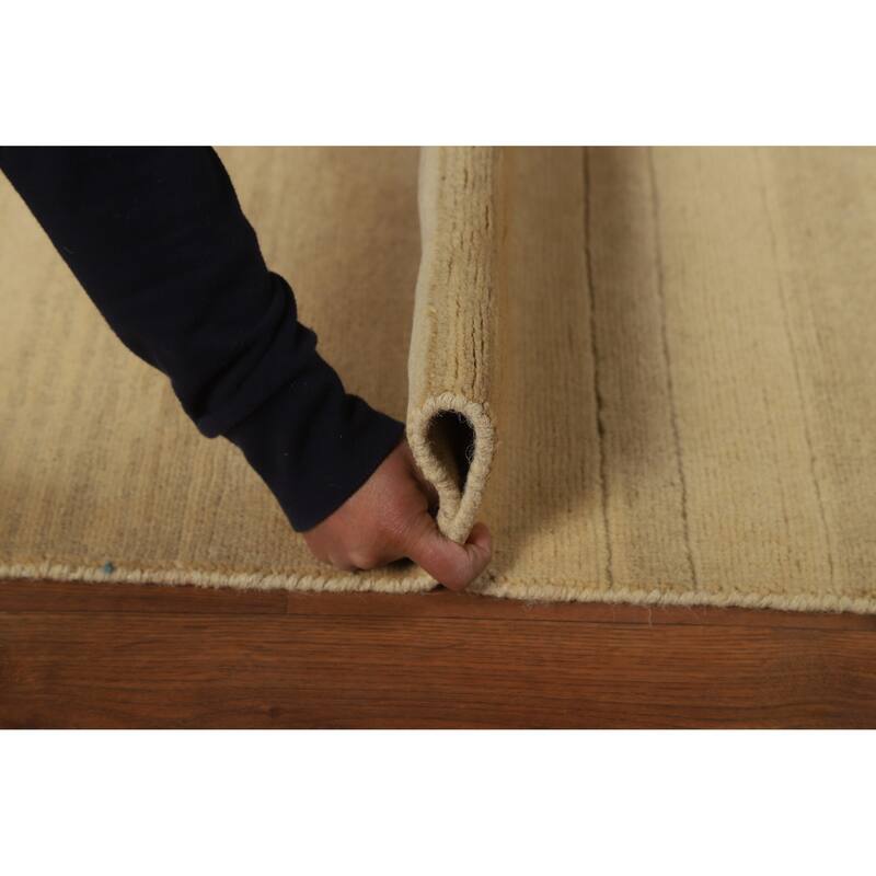 Striped Modern Gabbeh Oriental Foyer Rug Handmade Wool Carpet - 3'3"x 4'11"