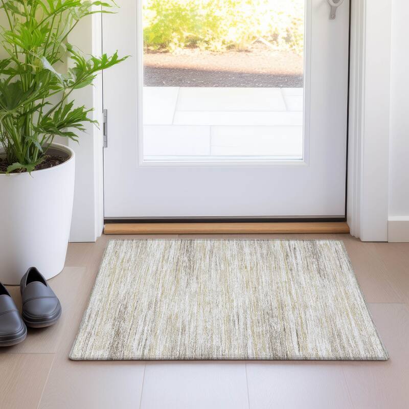 Premium Washable Super Soft Ombre Stripes Mayfield Rug - Beige - 1'8" x 2'6"