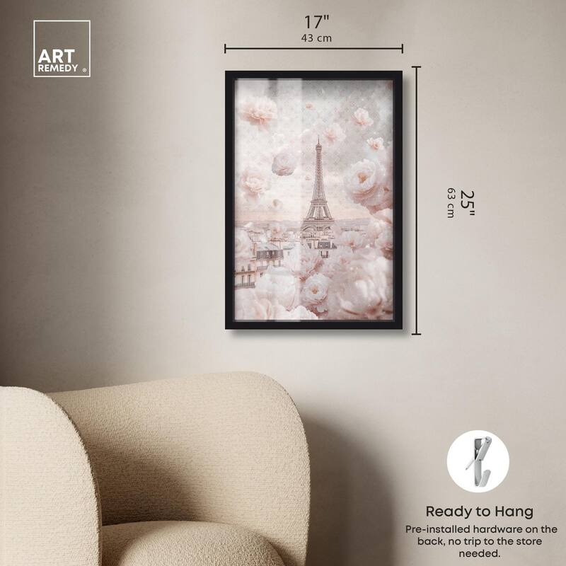 Raining Petals in Paris Shadowbox by Art Remedy