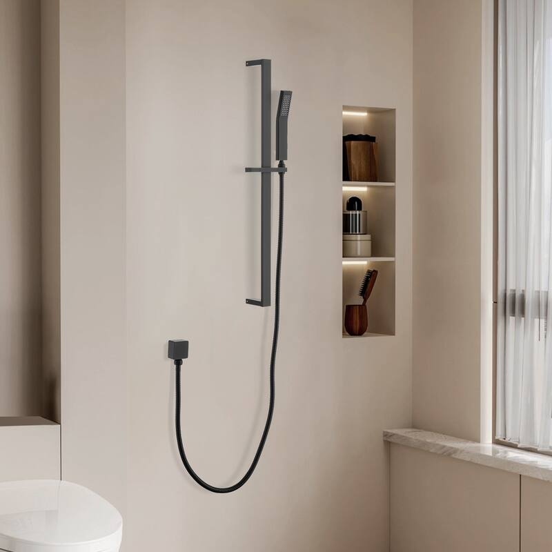 Topcraft Stainless Steel Handheld Shower with 28-Inch Slide Bar and 59-Inch Hose