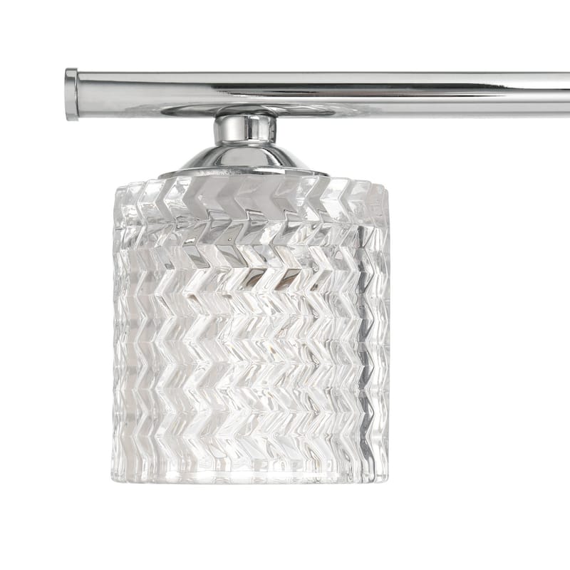 Acroma 6-light 45In Modern Crystal Chrome Bathroom Vanity Light - 45 inches