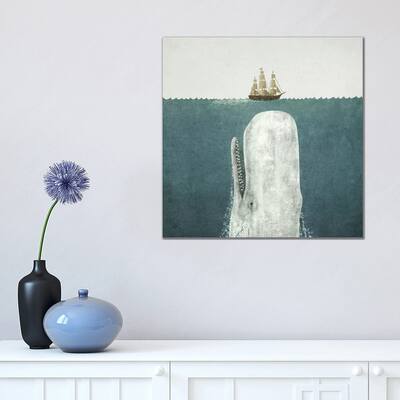 iCanvas "White Whale Square" by Terry Fan Canvas Print