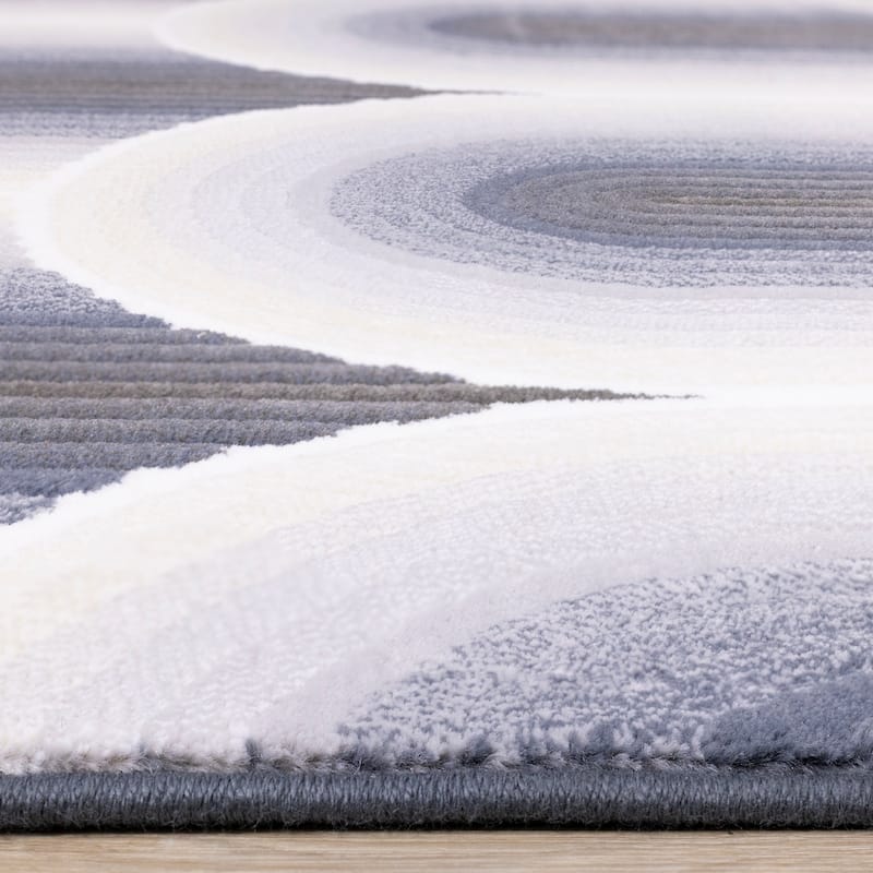 Elizabeth Collection - Blue/Grey/Cream Rounded Arches Rug