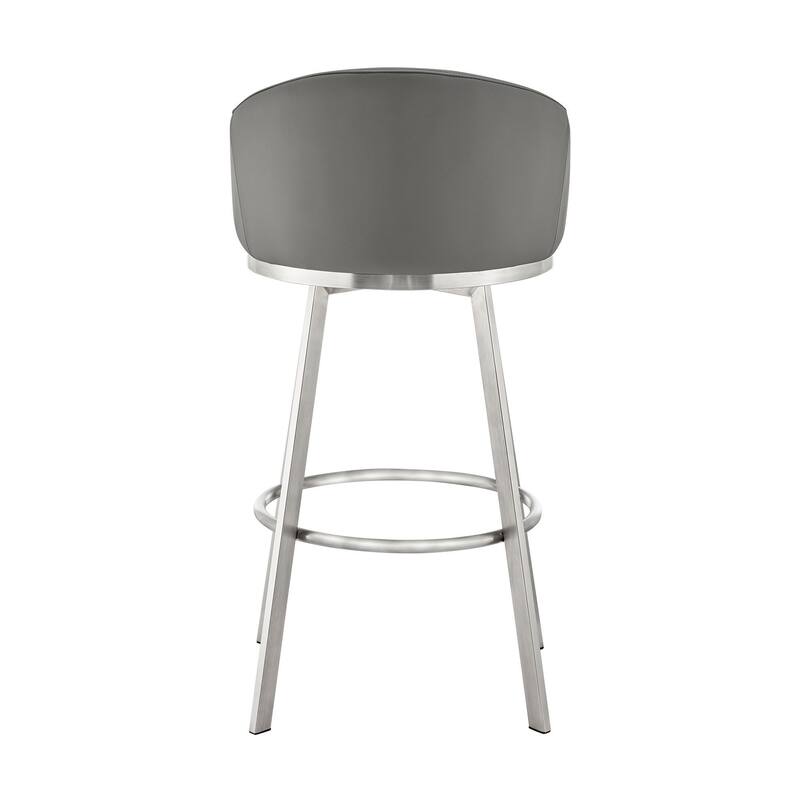 Eleanor Black or Brushed Stainless Steel Swivel Counter or Bar Stool