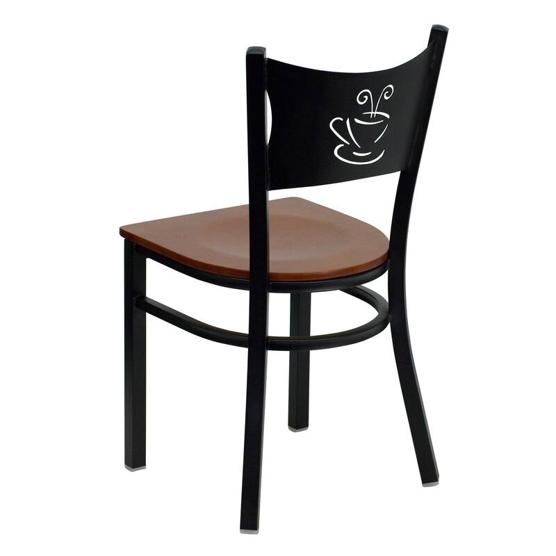 2 Pack Coffee Back Metal Restaurant Chair - 17.25"W x 20"D x 33.25"H