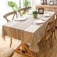 preview thumbnail 13 of 46, Enova Home 54"x 78" High Quality Rectangle Cotton and Linen Tablecloth with Tassels Khaki