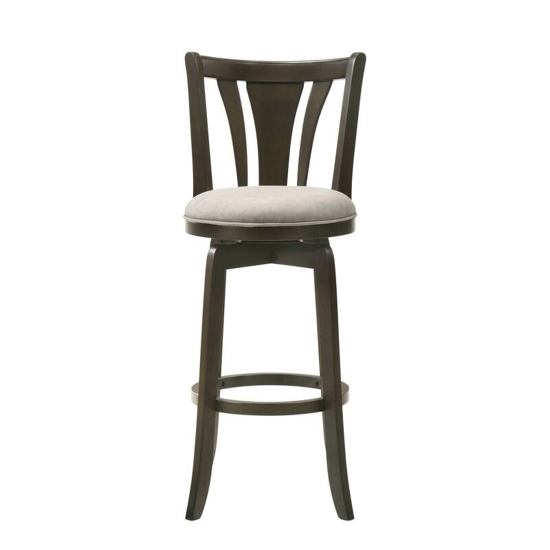 Elle Modern Swivel Bar Stool, Upholstered Counter Height Chair with Wood Frame