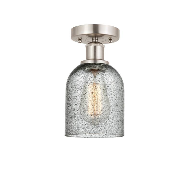 Innovations Lighting Edison Caledonia - 1 Light 5" Semi-Flush Mount - Charcoal/Brushed Satin Nickel