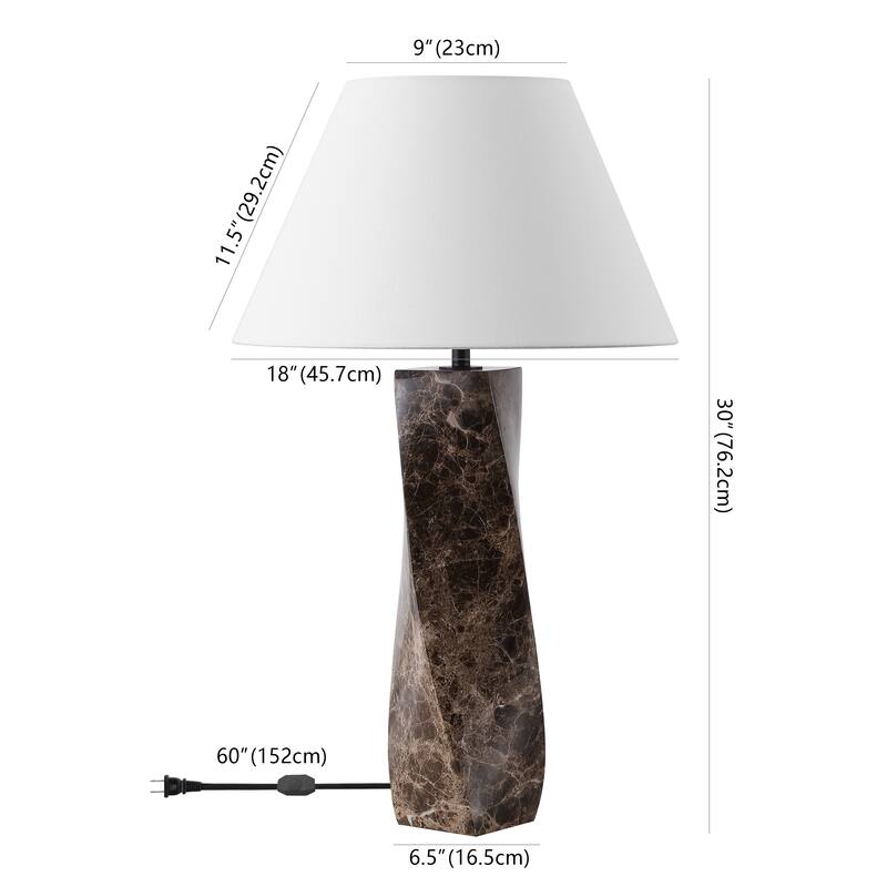 SAFAVIEH Couture Mayalenn Large Marble Table Lamp - 18"W x 18"D x 29"H
