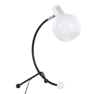 Contemporary Task Lamp in Black Metal and White Plastic Shade by ...