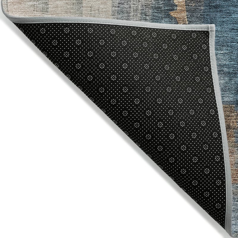 Machine Washable Indoor/ Outdoor Abstract Chantille Rug