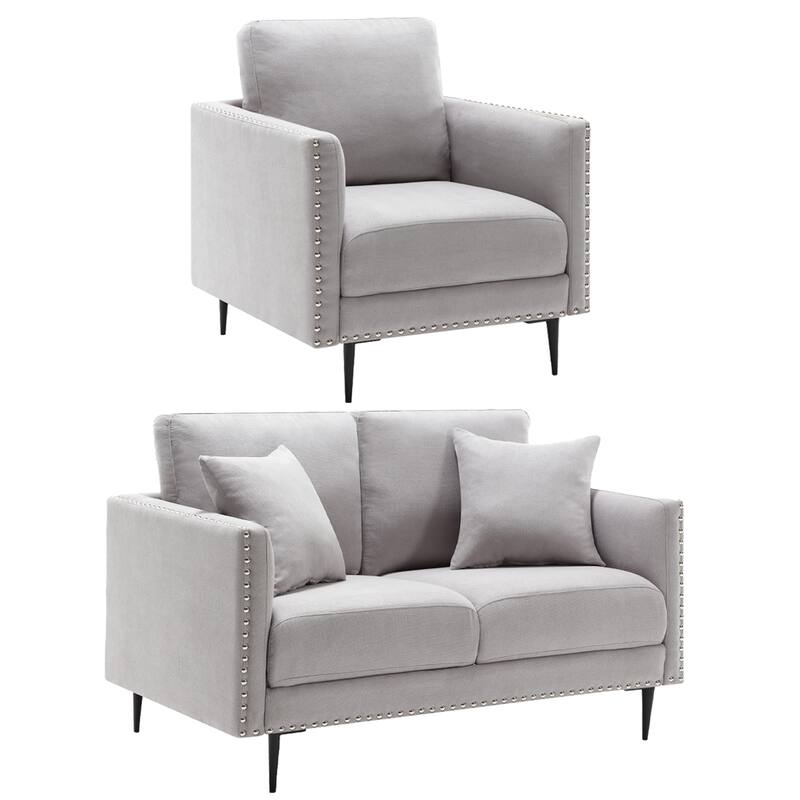 Morden Fort Chair Loveseat Set,2 Piece Living Room Furniture Set for