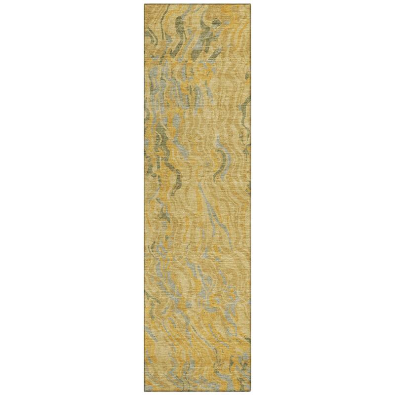 Machine Washable Indoor/ Outdoor Abstract Flow Chantille Rug