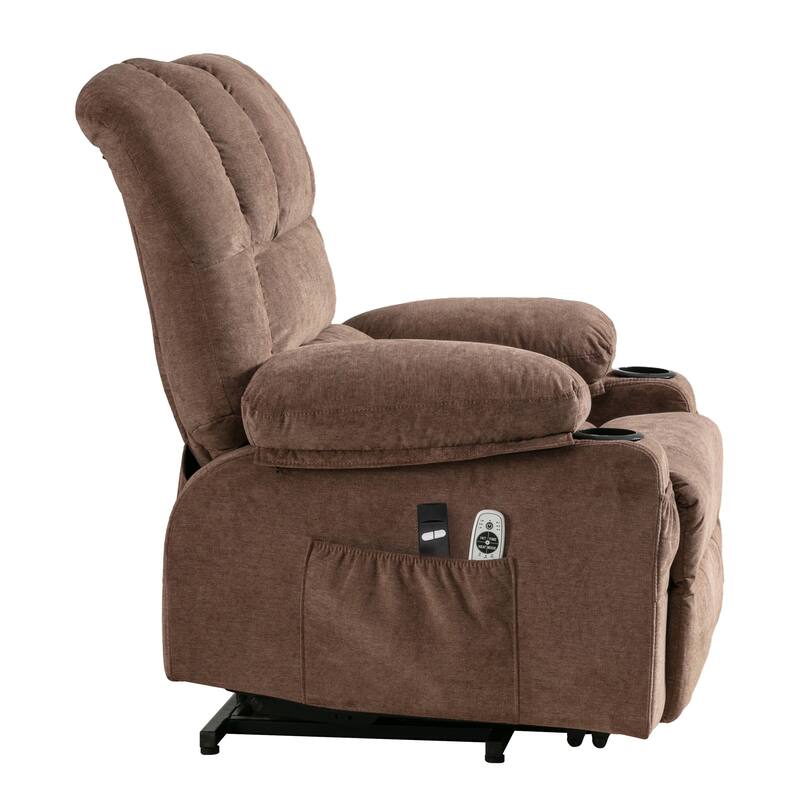 Power Lift Recliner Chair for Elderly with Vibration Massage and Heat, Living Room Single Electric Sofa with USB & Cup Holder