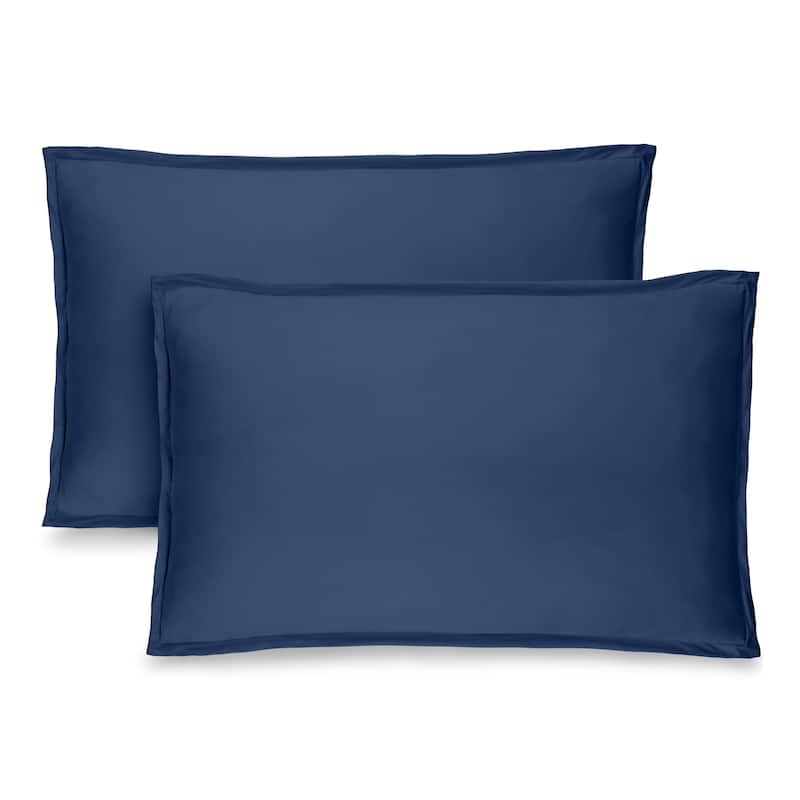 Bare Home Double Brushed Pillow Shams (Set of 2) - King - Dark Blue