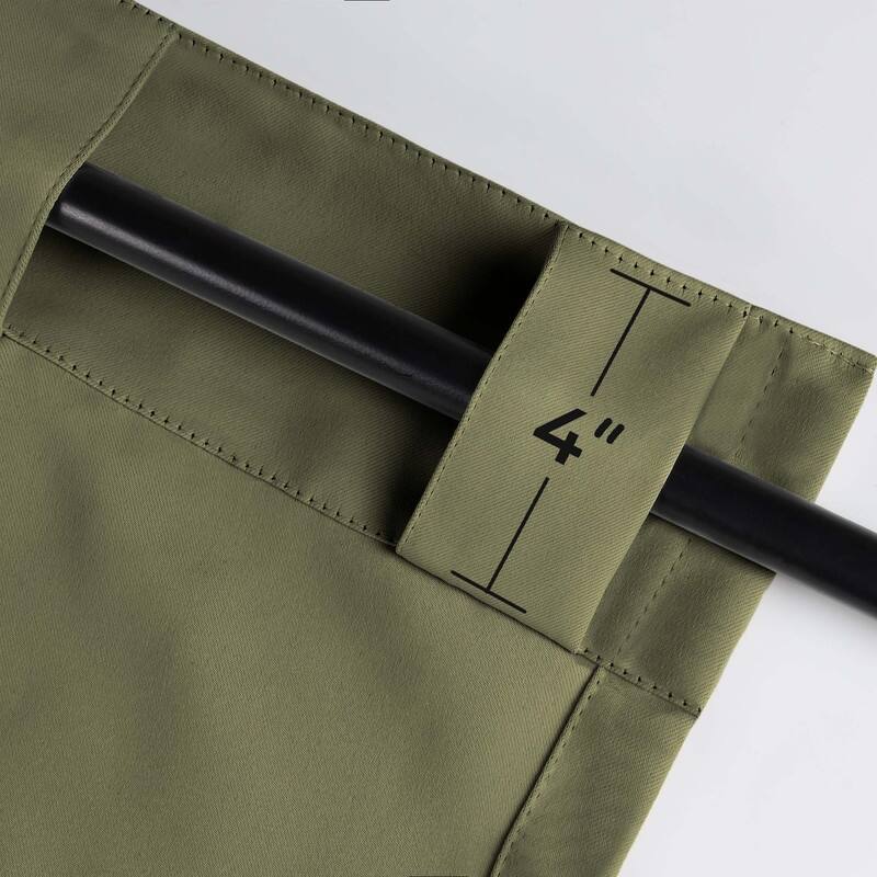 Superior Solid Machine Washable Room Darkening Blackout Curtains with Back Tabs, Set of 2