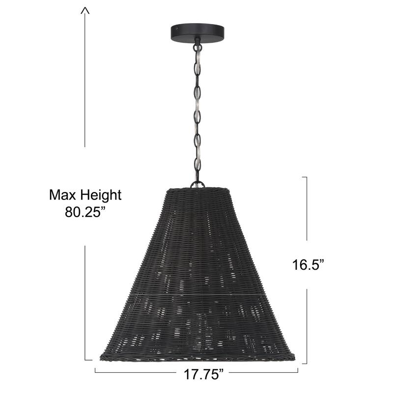 Rattan Taper Pendant Light