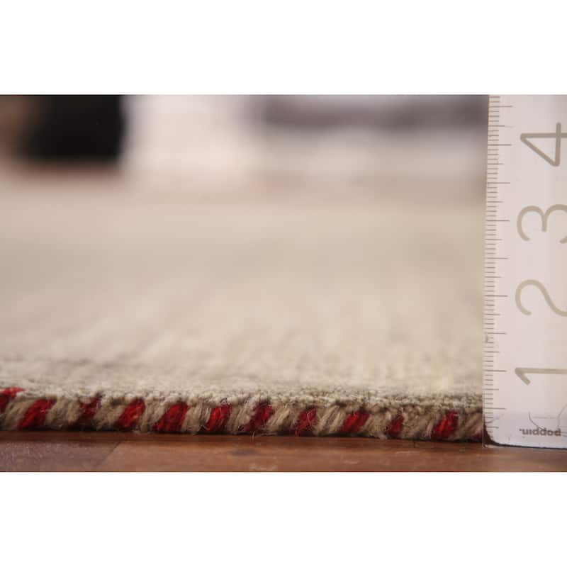 Brown Gabbeh Indian Area Rug Handmade Oriental Wool Carpet - 7'11"x 9'10"