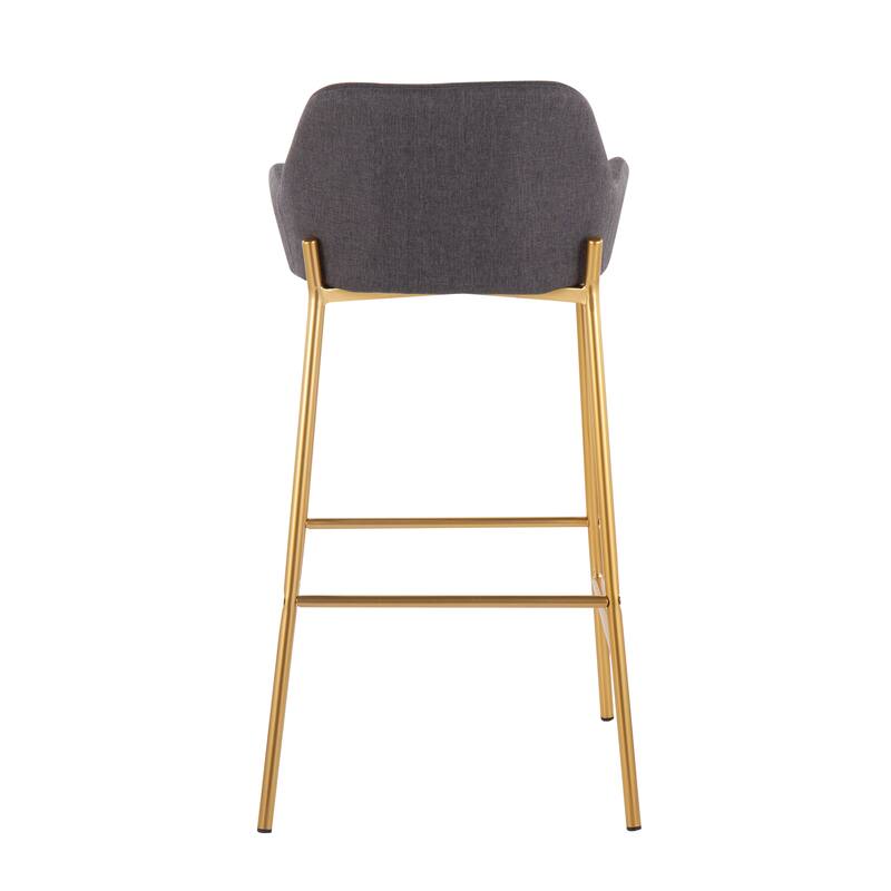 Silver Orchid Galotti Gold Fixed-Height Upholstered Bar Stool - Set of 2