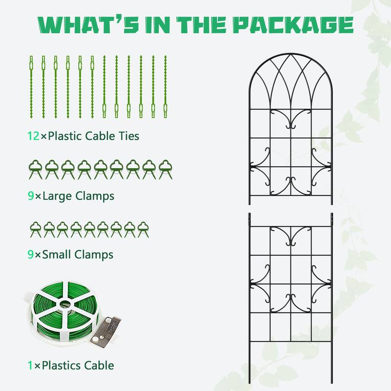 DoCred 4 Pack Garden Climbing Plant Steel Trellis