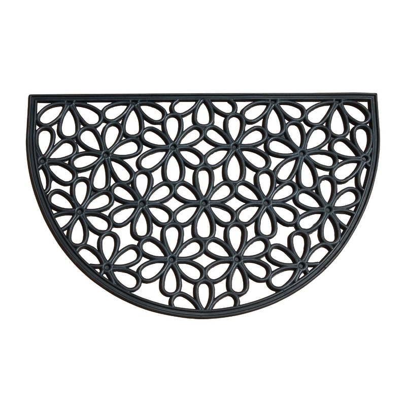 A1 Home Collections Natural Rubber Outdoor Doormat, 24"x36" outside entryway Scrapes Shoes Clean of Dirt Heavy Duty Door mat