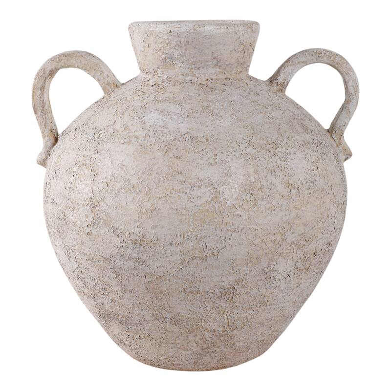 Terracotta Vase Handcrafted Double Handles Timeless Decorative Accent