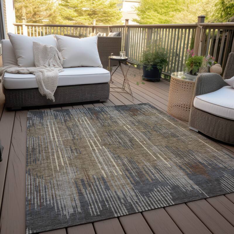 Machine Washable Indoor/ Outdoor Chantille Ombre Abstract Rug