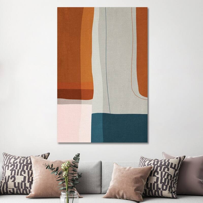 iCanvas "Abstract Burnt Orange Navy II" by EmcDesignLab Canvas Print