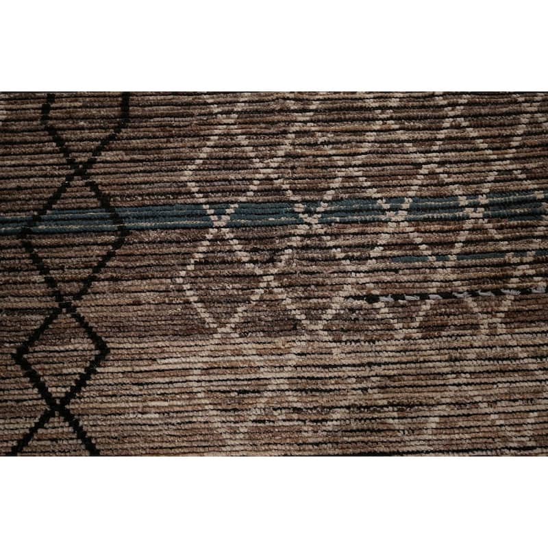 Moroccan Abstract Area Rug Handmade Modern Wool Carpet - 8'10"x 12'9"
