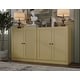 preview thumbnail 1 of 3, Palace Imports 100% Solid Wood 64" Sideboard with Raised Panel Doors & Adjustable Shelves - 64" Wide, 35.75" Tall Yellow