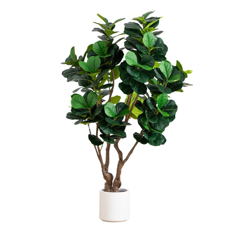 Grand Fiddle Leaf Artificial Potted Tree - 6'