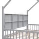 preview thumbnail 10 of 22, Wooden Full Size House Bed with 2 Drawers,Kids Bed with Storage Shelf,Gray
