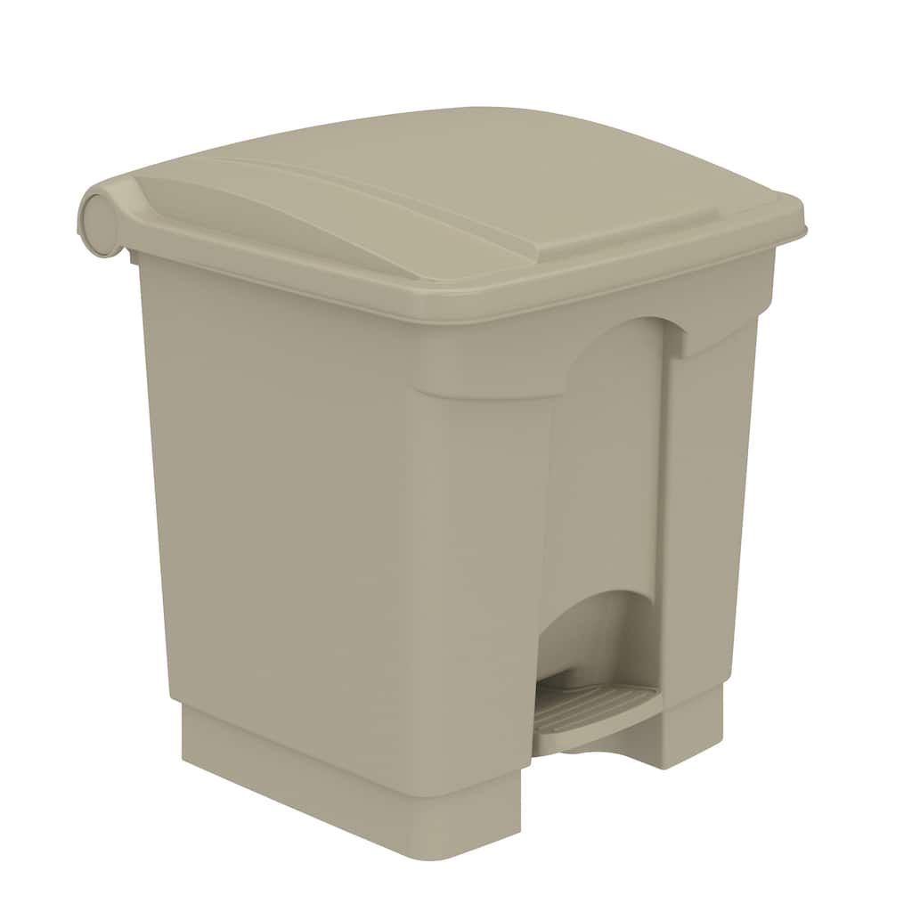 8 Gallon Step Open Trash Can, Durable Plastic Garbage Can
